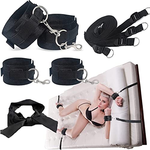 Kits de bondage attaches de lit Jouets sexuels pour couples SM attaches de lit extrêmes avec menottes ensemble de lit attaches de lit attaches de cheville pour débutants et couples
