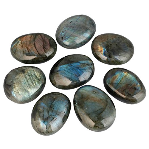 Mookaitedecor Natural Labradorite Pocket Palm Stone Worry Stones Therapy Crystal Healing Gemstone Irregular Shape #TOP4