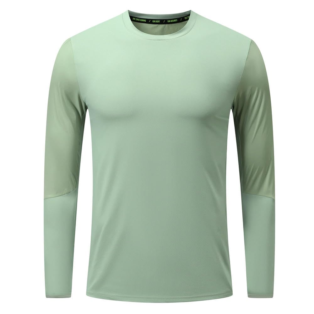 GLDFW - Camisetas deportivas de manga larga para hombre, para correr, fútbol, senderismo, fitness, ciclismo, gimnasio, elásticas, transpirables