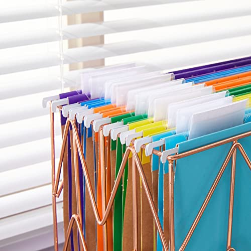 Y Yoma 25 Pack Colored Hanging File Folder Letter Size Decorative File Folder Cute Pretty Reinforced Hanging Folder Organizer For Filing Cabinet Office Home With 1/5-Cut Adjustable Tabs, Turquoise #TOP6