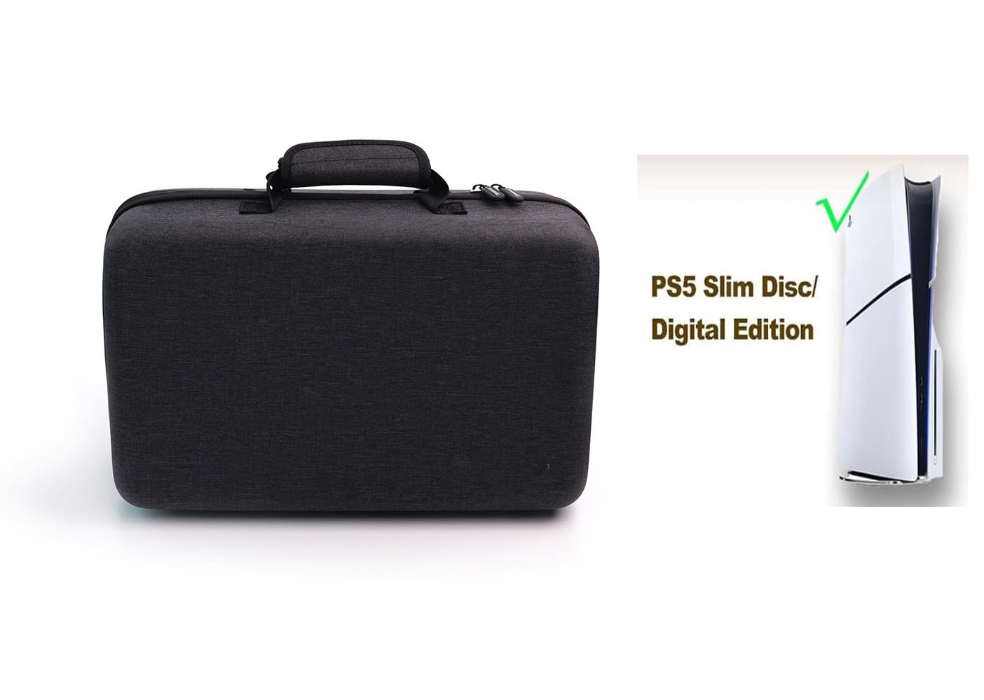 New World for PS5 Slim Storage Bag, Travel Bag Carry Case for PS5 Slim,Waterproof Shoulder Bag for PlayStation 5 Slim with Both Side Storage Compartment- Black