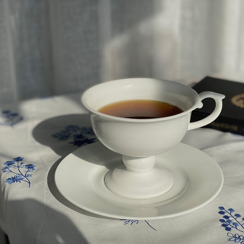 Porcelana kostna kubek do kawy ręcznie robiony ceramiczny kielich filiżanka do espresso i spodek zestawy popołudniowe kubki do herbaty filiżanka do kawy