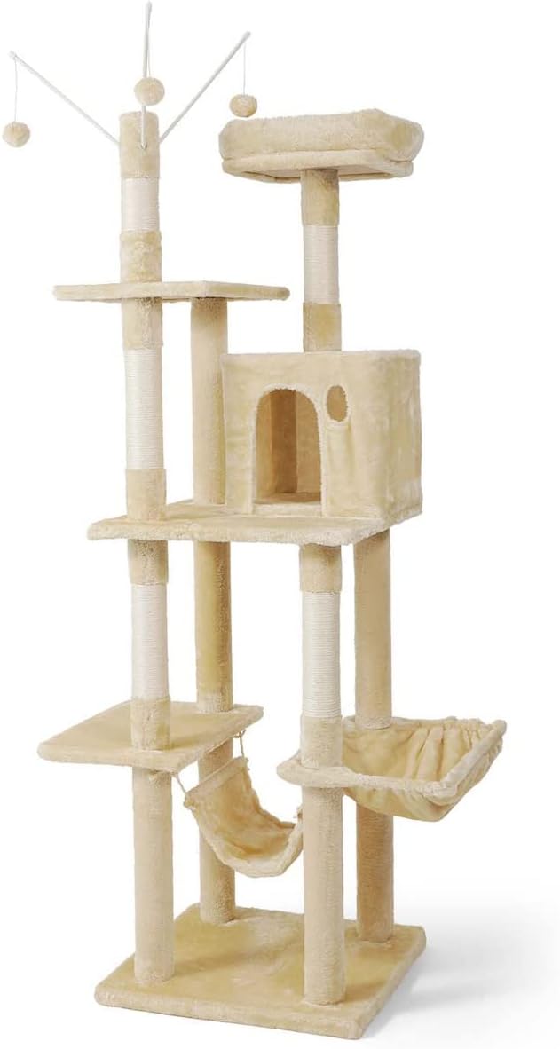 CAPHAUS 67-Inch Cat Tree, Beige