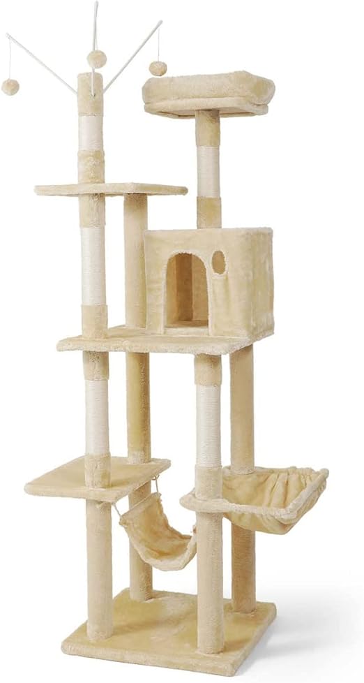 Torre de juego moderna para interiores de escalada alta para gatos grandes, 70 pulgadas