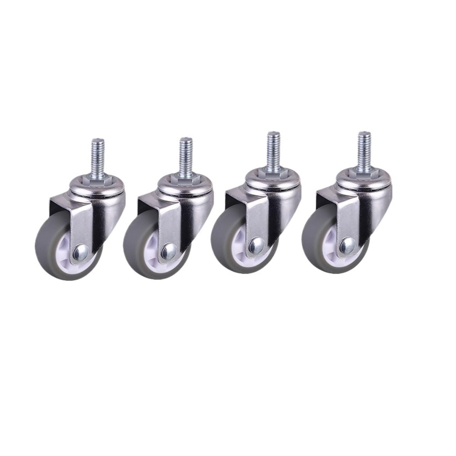 MXXDMOPD 4 Pieces/Batch Caster 1 inch Gray TPE Screw M6 Silent Wheel 25mm Diameter Household Swivel