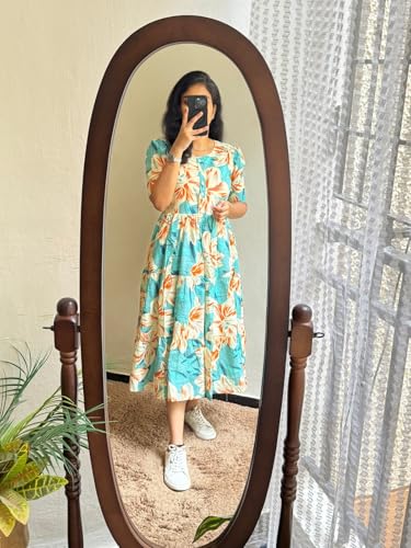 Image of Women's Rayon Printed Anarkali Kurta for Women and Girls, Regular Wear