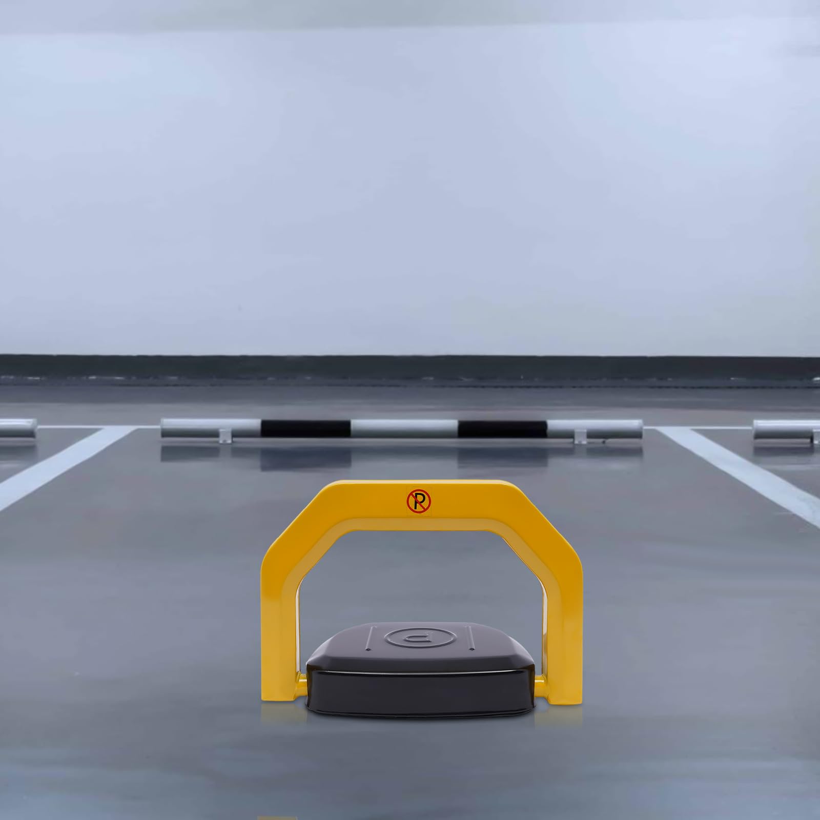 Barrière de parking pliable avec télécommande, garde-boue avant et arrière, protection anti-collision à 180°, télécommande de 30 m pour garages et parkings