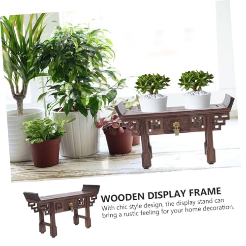 Présentoir en bois pour boutique et bar support décoratif de table rustique - 8