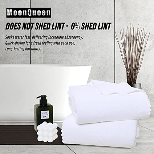 Moonqueen 2 Pack Premium Bath Towel Set - Quick Drying - Microfiber Coral Velvet Highly Absorbent Towels - Multipurpose Use As Bath Fitness, Bathroom, Shower, Sports, Yoga Towel (White) #TOP2