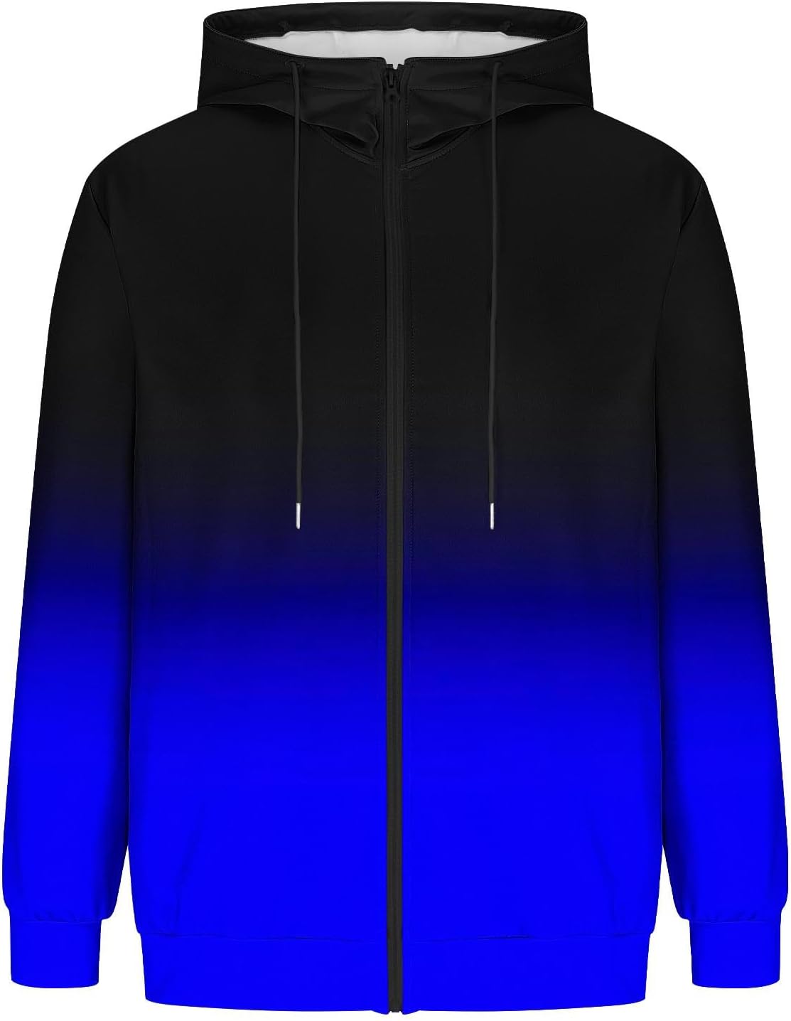 Cambkatl Men's Gradient Fleece Hoodies Full Zip Casual Long Sleeve Sweatshirt Workout Outdoor Hooded Jackets with Pockets