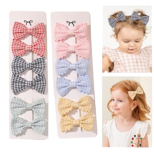 Image of Hjiaruiky 12 PCS Hair Bows for Girls Toddler Hair Clips Cute Baby Hair Clips Bows Hairpins Hair Accessories for Little Baby Girl Toddlers Kids