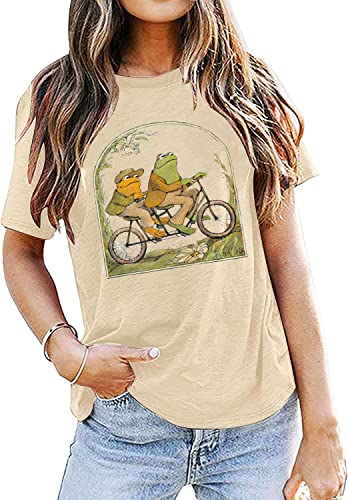 Frog Shirt for Women Classic Book T-Shirt Vintage Graphic Tee Tops Book Lovers Shirt Funny Teacher Shirt4
