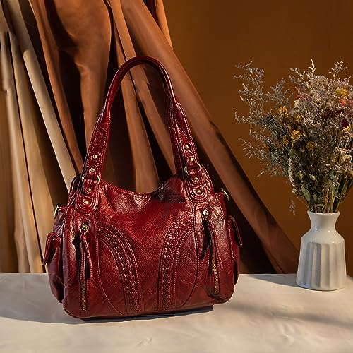 Montana West Washed Leather Hobo Bags for Women Roomy Handbags with Crossbody Strap2
