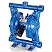 Air Operated Double Diaphragm Pump QBK-15 Air-Operated Diaphragm Oil Pump Multifunction Double Diaphragm Transfer Pump W/1/2 inch Inlet and Outlet for Industrial Waste Fluids