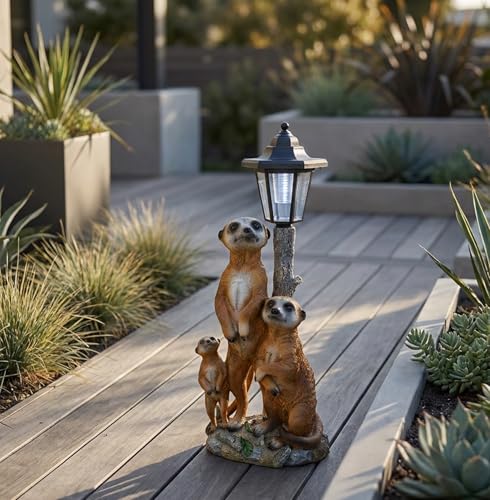 Lámpara solar de suricatos para jardín de 51 cm 3