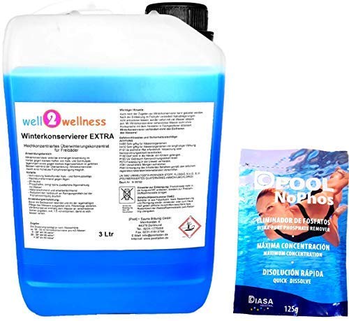 Well2wellness Pool Frost Protection Winter Agent Extra 3,0 L + Antiphosphat Nophos 125g
