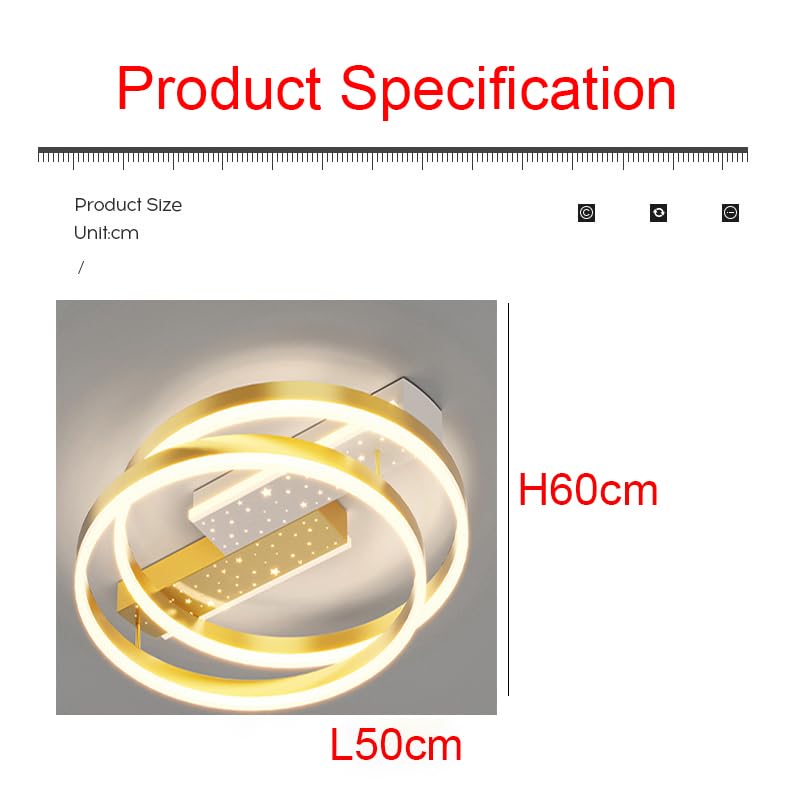 Plafonnier LED dimmable noir avec télécommande pour salon moderne