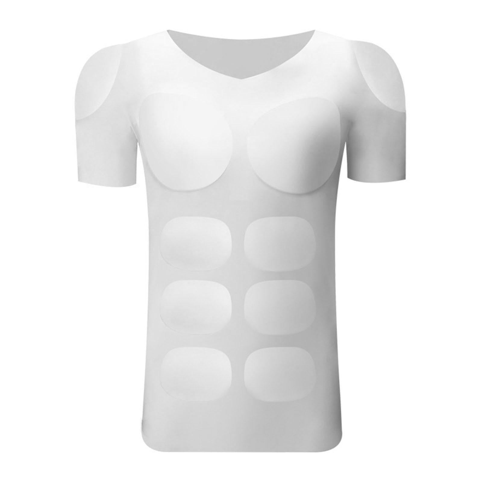 T-shirt Rembourré pour Adultes, Faux Torse Gainant, Style Bodybuilder, Haut Confortable En Nylon avec Imitation de Muscles, Idéal pour Les Soirées à T