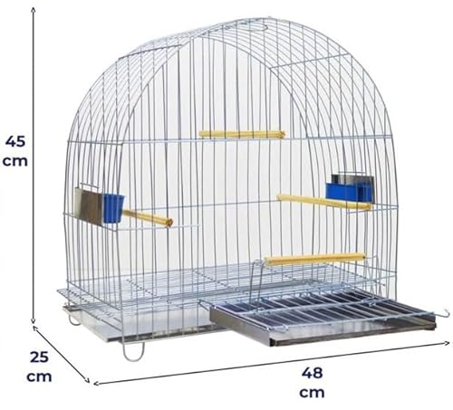 Gaiola Arco Duplex Bandeja de Lata Aves Mansas Papagaio