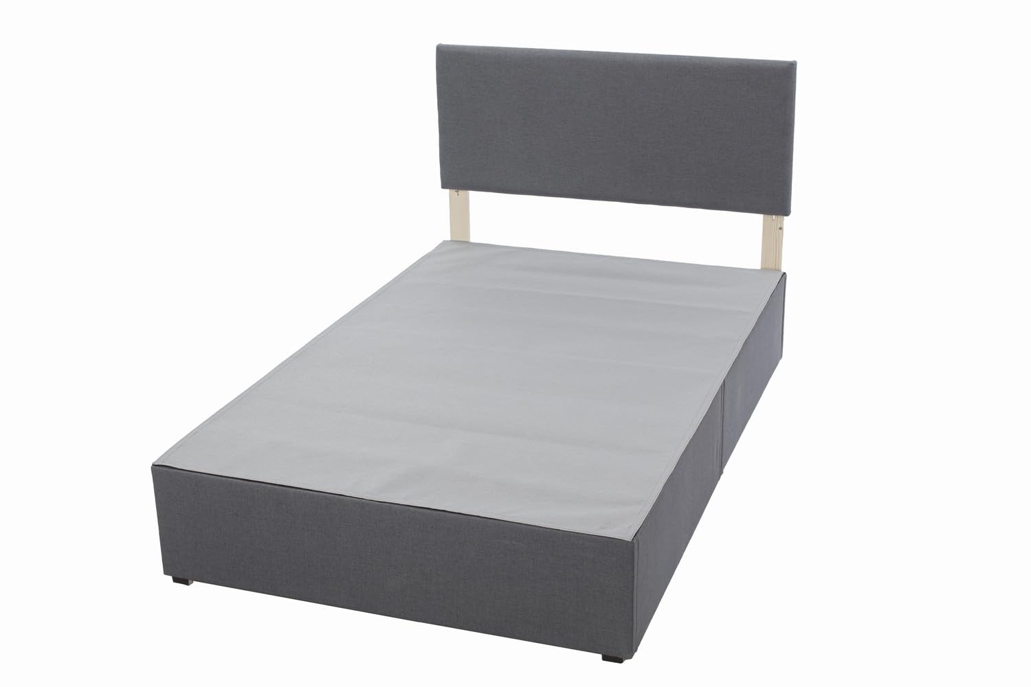 Panana Grey Divan Bed Linen Fabric Divan Bed Frame With/without Headboard Storage Drawers (with Headboard, No Drawer, 3FT Single) โ image 1