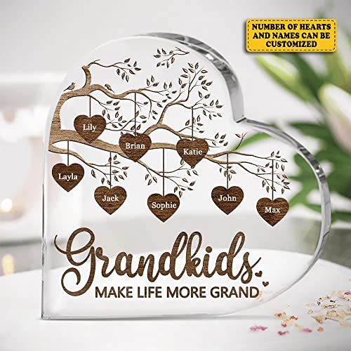 Pawfect House Birthday Grandma Gifts - Gifts For Grandma From Granddaughter, Grandson - Nana Gifts - Best Grandma Mothers Day Gifts - Grandmother Gift Ideas - Personalized Heart Shaped Acrylic #TOP2