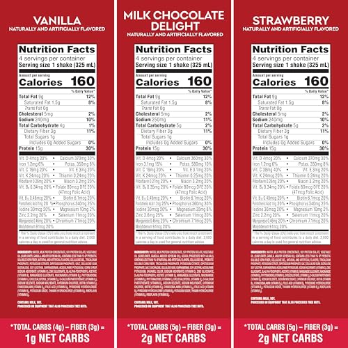 Image of Atkins Best Sellers Protein Shake Variety Pack, Strawberry, Vanilla and Milk Chocolate Flavored Protein Shakes, 15g Protein, 3g Fiber, GLP-1 Friendly, 12 Count