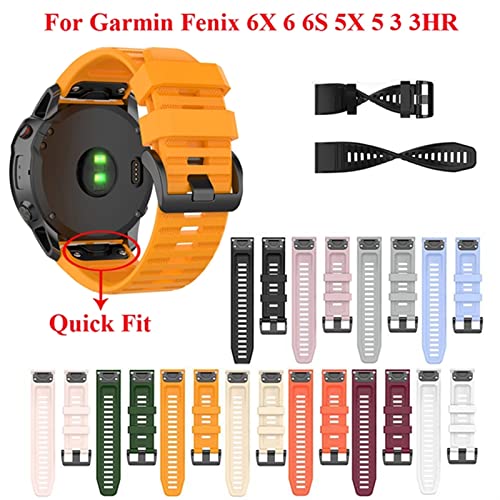 Correa de silicona de 22mm compatible con Garmin Fenix 6 Pro Easyfit 2