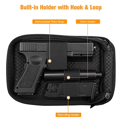 FINPAC Concealed Carry Gun Pouch, Soft Pistol Case Fanny Pack Waist Belt Firearm Bag with Holster for Handgun, Air Gun, Men, Women