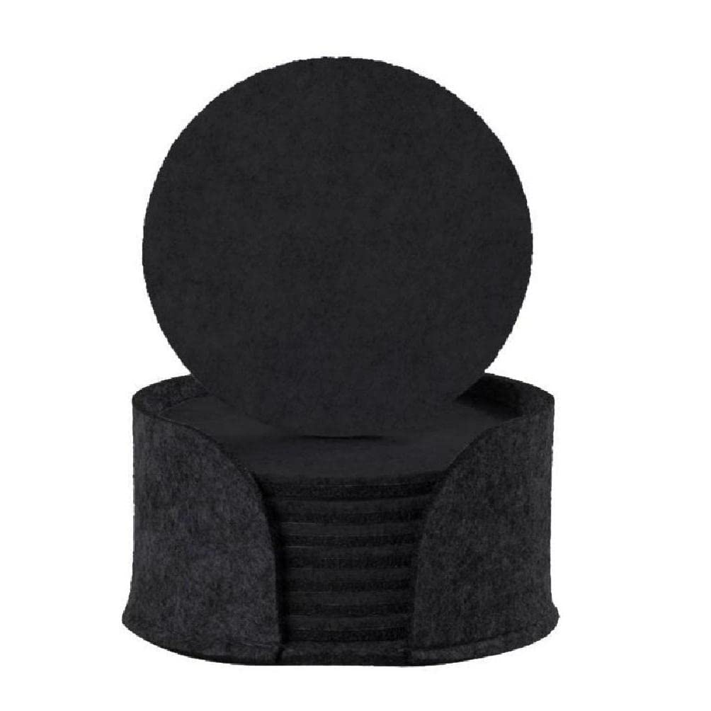 Yyooo 10Pcs Felt Drink Coaster Set with Holder L Modern Decorative Drink Coasters with Holder L Table Coasters for Drinks Absorbent to Protect Your Furniture L House Warming Gift