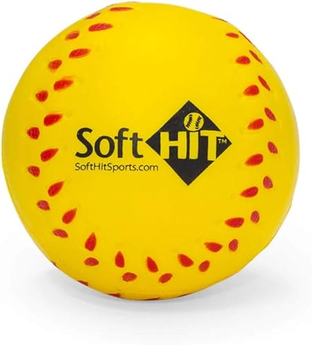 Miniatura 2 de Pelota de espuma de entrenamiento de béisbol/softbol suave (paquete de 6, amarillo)