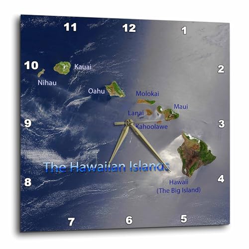3dRose Hawaiian Islands Wall Clock