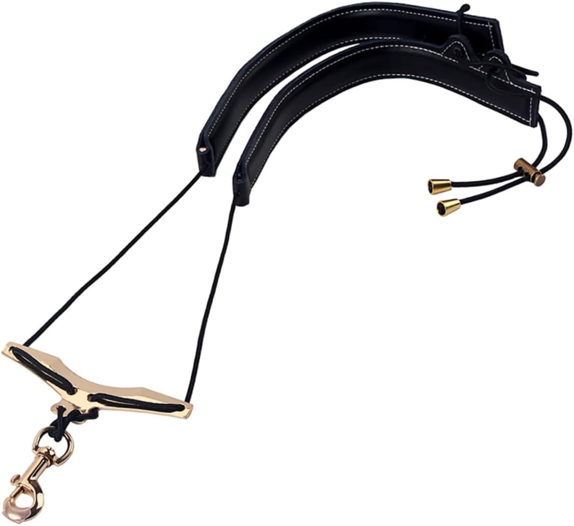 Toddmomy Comfortable Cowhide Saxophone Neck Strap Double Shoulder Neck Belt Adjustable Length and Snap Hook for Saxophone Play