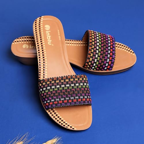 Image of inblu Stylish Fashion Slipper for Women | Comfortable | Lightweight | Anti Skid | Casual Office Footwear (SP41 BLACK)