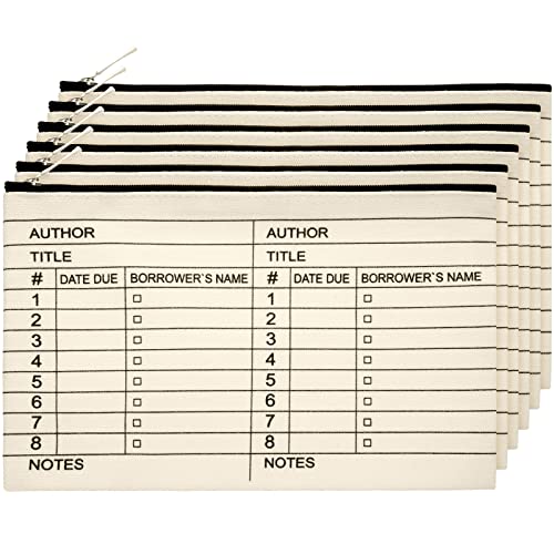 6 Pieces Library Card Pouches