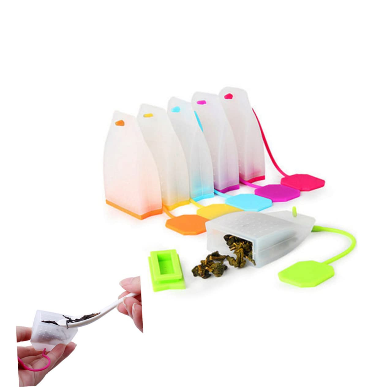 DECHOUS Lot De 3 Infuseurs À Thé En Silicone 6 Pièces Pour Sachets De Thé Infuseurs À Thé En Vrac Pour Tasses Théières Faciles À Utiliser Et À Nettoyer