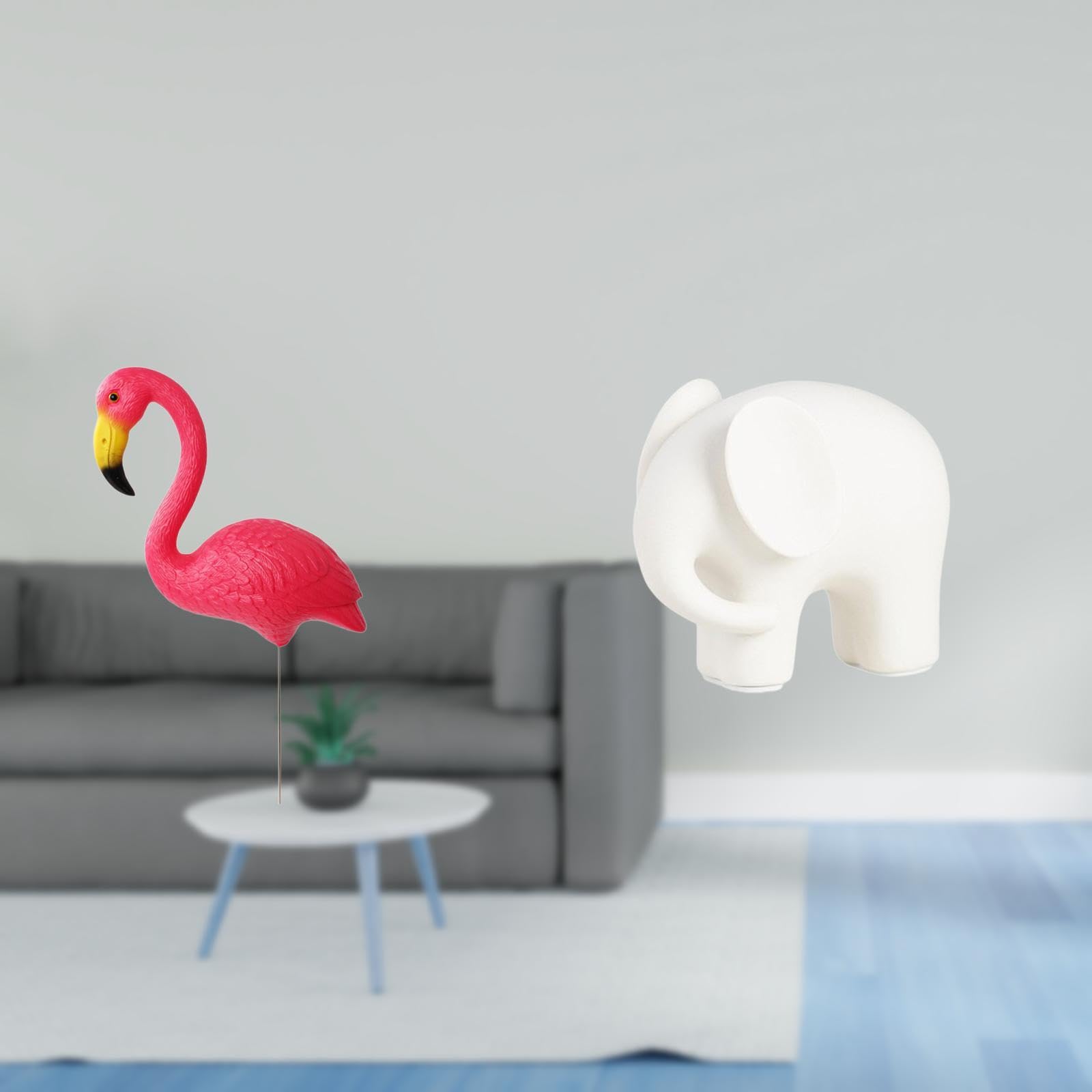 SECRET DESIRE Bird Flamingo Elephant Statue Figurine Yard Art Ornament Animal Sculpture Figure Collection Collectible Garden Stake for Holiday Spring Fairy Garden Accessories with Nonslip Pads for Boo-image-26