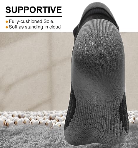 Image of BULLIANT Socks For Women 6Pairs-Womens Athletic Ankle Socks No Show Cushioned for Walking Running-Compression Arch Support(6Pairs,Shoes Size:Women 6-8)