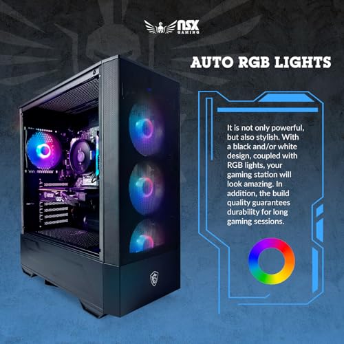 Image of NSX GAMING Raptor Desktop (AMD Ryzen 7 5700G 4.6GHz NVIDIA, 16GB 2 * 8 GB DDR4 3600, 512Gb M2 NVME SSD, RGB Fans, W11, WiFi Ready, Mouse and Keyboard)