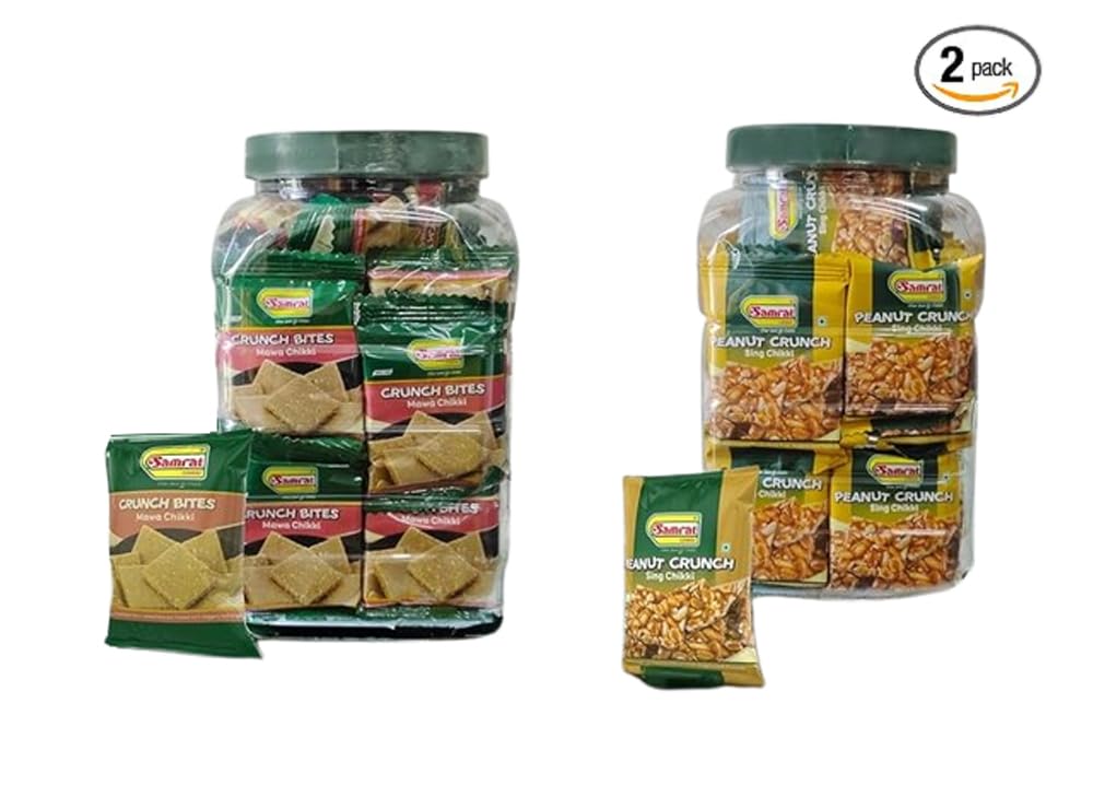 Samrat | Sing & Mawa Chikki-Nutty Twist to Indian Sweets | Peanut Crunchy Candy Bar | No Preservative Colour Or Flavours Indian Sweets & Snacks | Mava Chikki Bar Combo pack of 2 (B0BH8X6FCV) Amazon Price History, Amazon Price Tracker