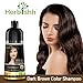 Herbishh Hair Color Shampoo for Gray Hair – Magic Hair Dye Shampoo – Colors Hair in Minutes–Long Lasting–500 Ml–3-In-1 Hair Color for Women & Men –Ammonia-Free (Dark Brown)
