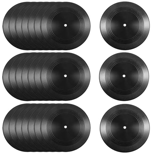 Frcctre 24 Pack Blank Vinyl Records, 7 Inch Black Vinyl Records Vintage Fake Records Albums Records...