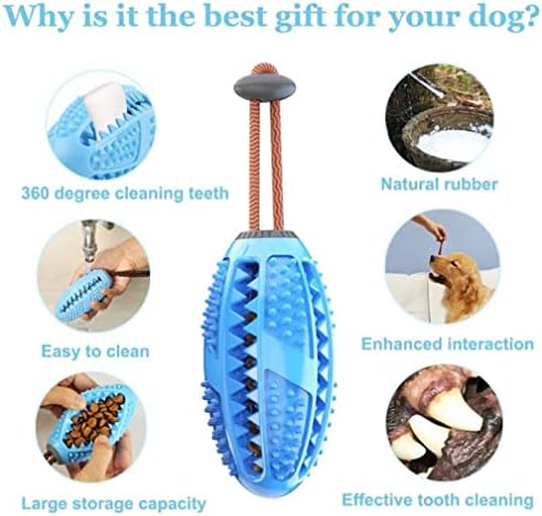 Aidiyapet Puppy Toy Natural Teething Rubber - Fun to Chew, Chase & Fetch Blue - For Medium Puppies