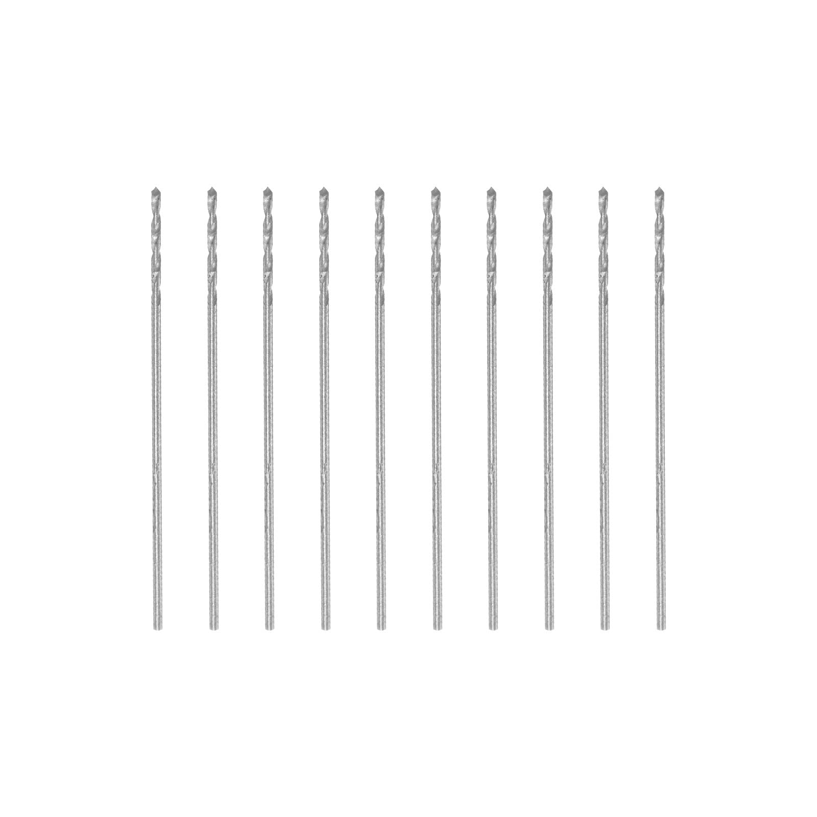 sourcing map 10 Stück 0,45 mm HSS (Schnellarbeitsstahl) W6542 Mikrobohrer, vollständig geschliffen, 20 mm Länge, Bohrer für Baustahl, Kupfer, Aluminium