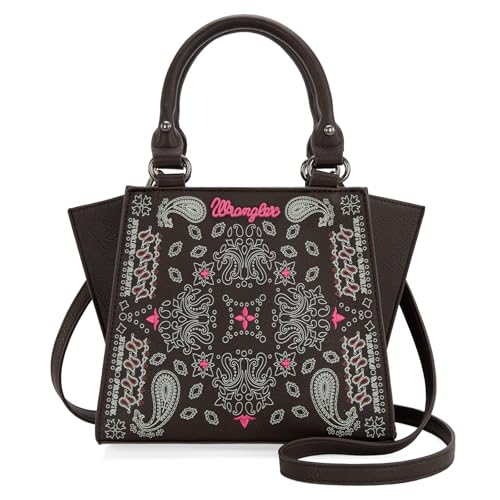 Image of Wrangler Small Tote Purse Cute Women's Handbags Western Paisley Print Satchel Bags