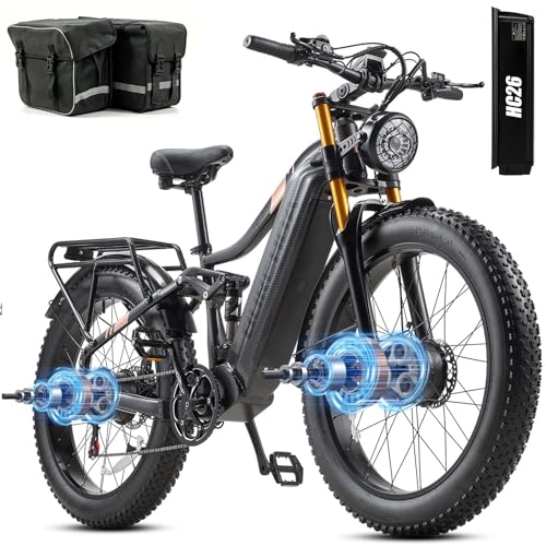Dual Motor Electric Bike for Adults AWD 5000W/3000W/1500W Peak 40MPH/30MPH image 1