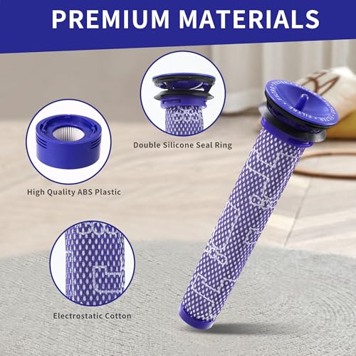 Miniatura 3 de Filtro Para Dyson V7 V8,Un Cepillo De Limpieza,2 Hepa Filters,4pre-Filters Para Aspiradora Dyson V8 V7 Animal Absolute Motorhead Reemplazo Dy-96566101 V8 V7