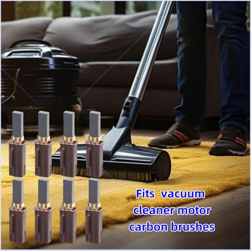 Image of 8 Pcs 2311480 Vacuum Cleaner Motor Carbon Brushes For Ametek Lamb 2311480, 333261 & 33326-1,2311480, 333261, 33326-1, and Fits 115737, 115750, 116114-00, Etc.31mm x 11mm x 6mm With Retractable Springs