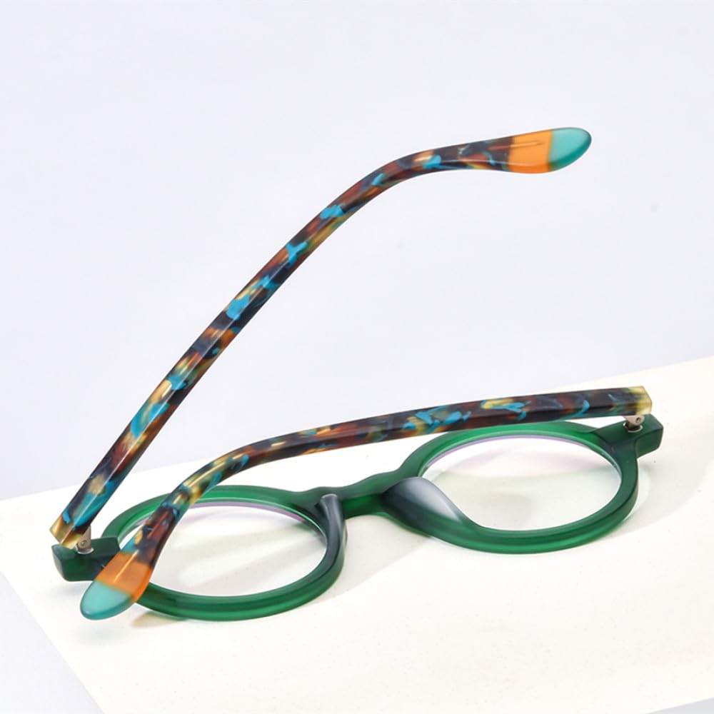 MUTYNE Occhiali da vista in acetato opaco multicolore Montatura da uomo Occhiali da vista rotondi grandi retrò Occhiali da vista da donna