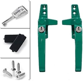 THYMOL Hardware Parts Window Handle 50 Type Lock 7 Word Handle Aluminum Alloy Door and Window Handle Buckle Lock Handle Buckle (Color : Green, Size : Left)