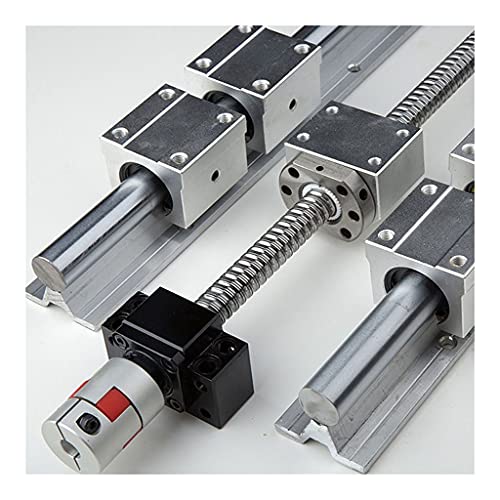 YUHYCOS Industrial Lead Screw Linear Guide Set: 16mm Linear Rail Support SBR16 Shaft Guide + SBR16UU Block Bearing+Ball Screw SFU1605 +DSG16H+BKBF12+Coupler(450mm)